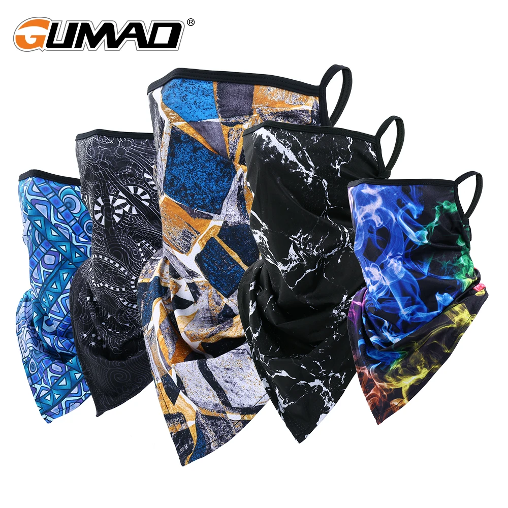 

Hang-ear Face Bandana Printed Shield Masks Ski Balaclava Cycling Neck Cover Gaiter Headband Hiking Triangle Scarf Mask Men Women