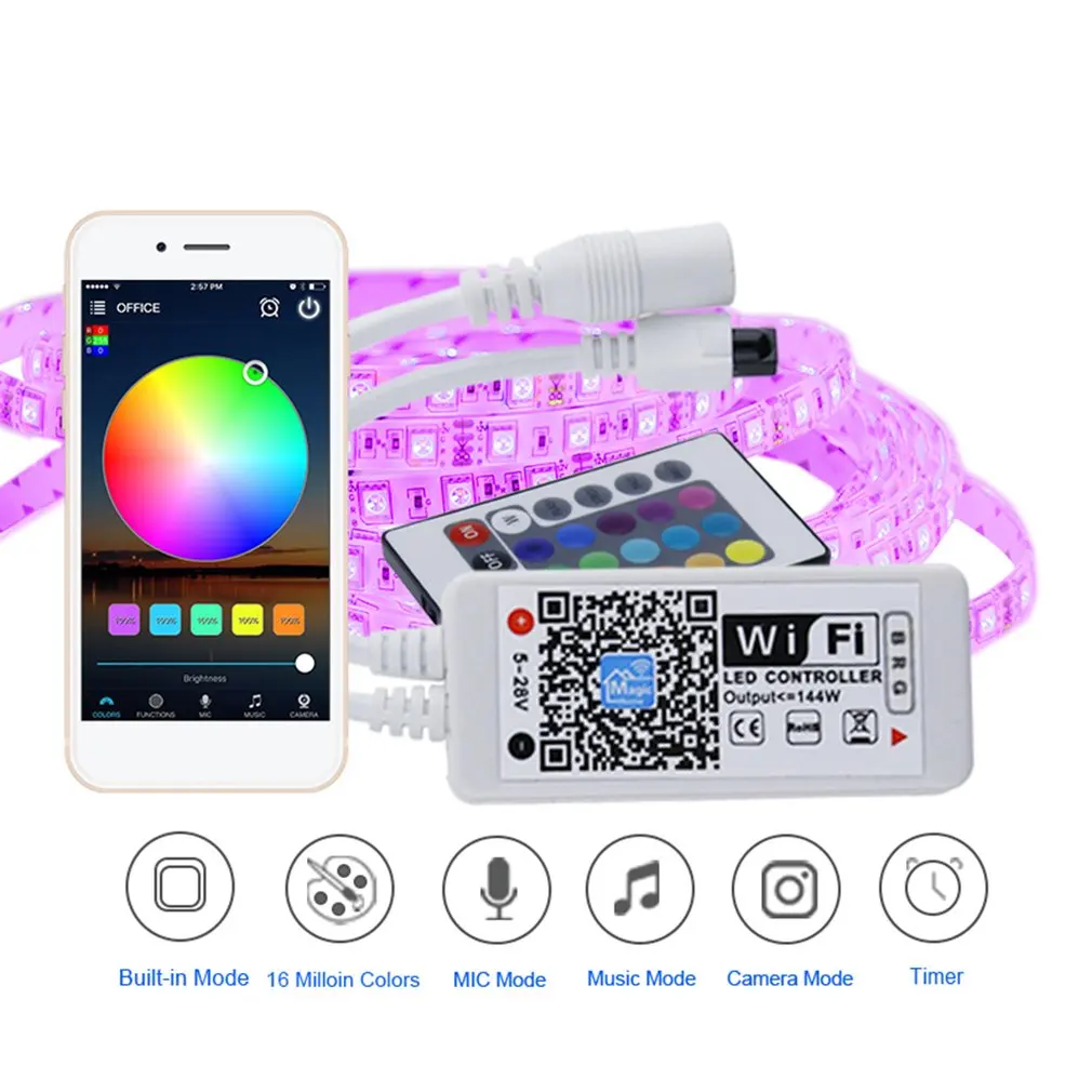 Мини Wifi+ ИК пульт дистанционного управления 24 клавиши RGB светодиодный контроллер iOS Android приложение для RGB/RGBW светодиодные полосы света
