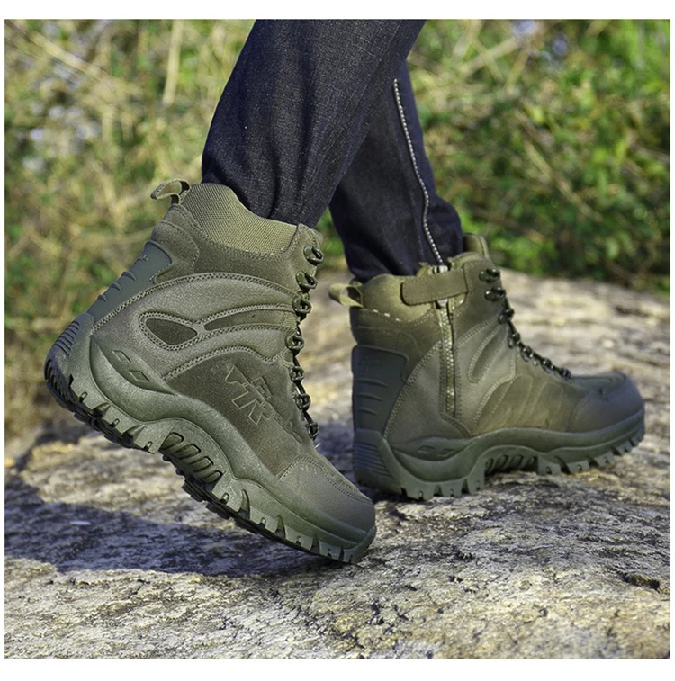 Водонепроницаемая походная обувь для мужчин; кожаная обувь для альпинизма; качественные дышащие ботинки для треккинга; походные охотничьи ботинки
