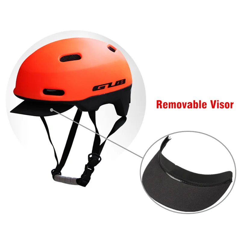 GUB CITY City Casual Bike Helmet Road Bicycle Adjustable Helmet With Sun Visor Detachable Hat Brim Cycling Helmet For Unisex