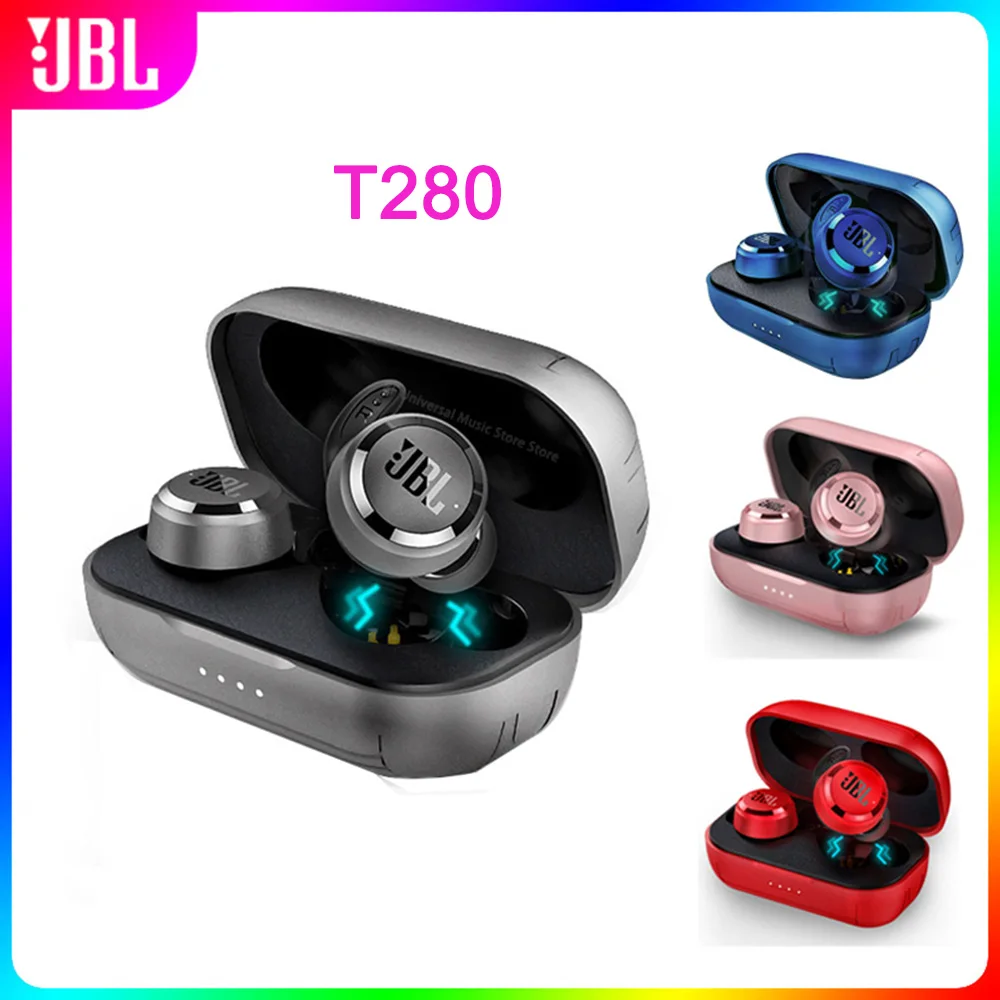 100% Оригинальные JBL T280 TWS беспроводные Bluetooth-наушники спортивные наушники с басами