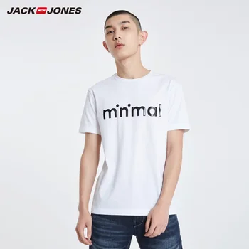 

JackJones Men's 100% Cotton 3D Letter Print Straight Fit Short-sleeved Style T-shirt Menswear| 219101573