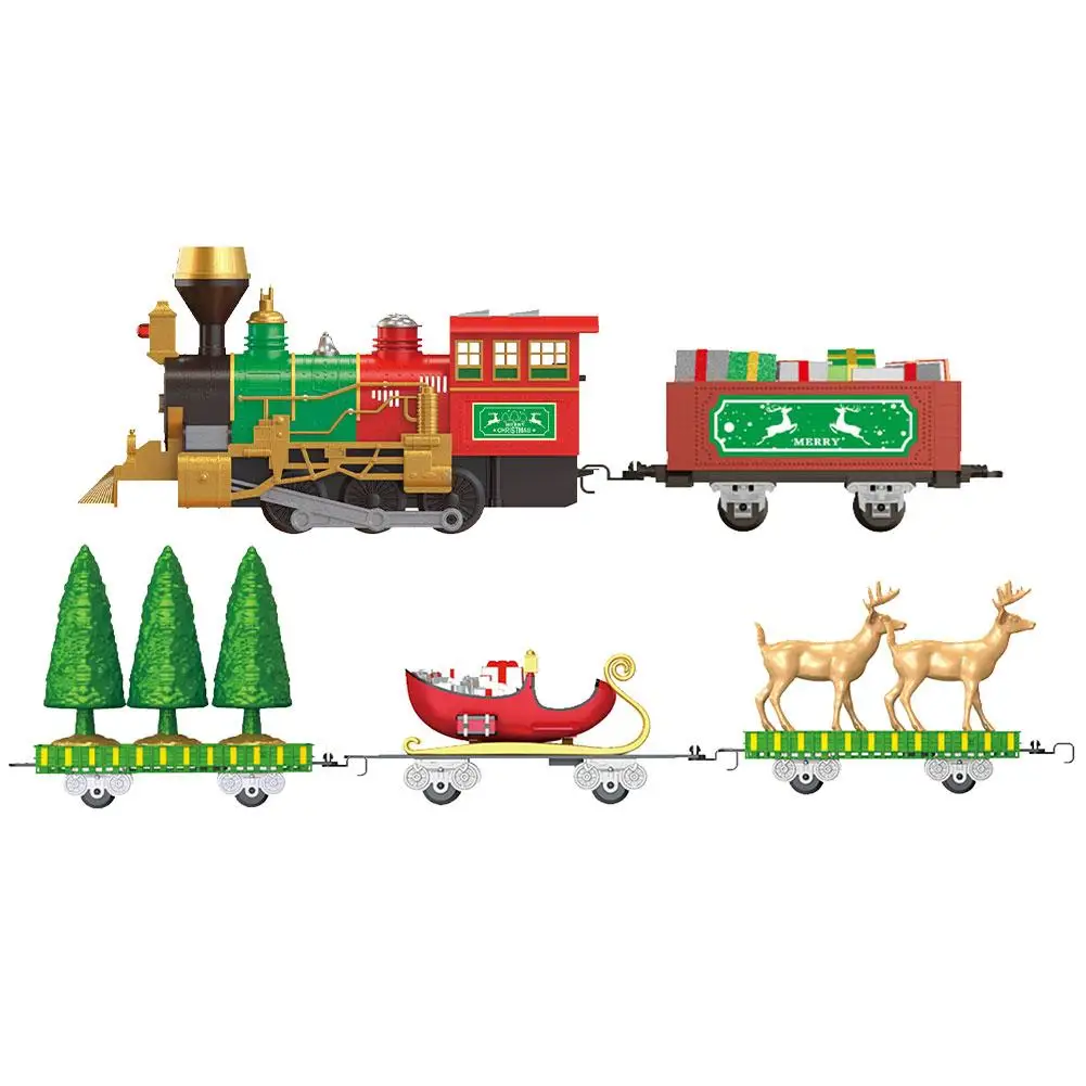 Newest High Quality Classic Electric Train Toy Set Christmas Blocks With Light And Music Toys For Kids |