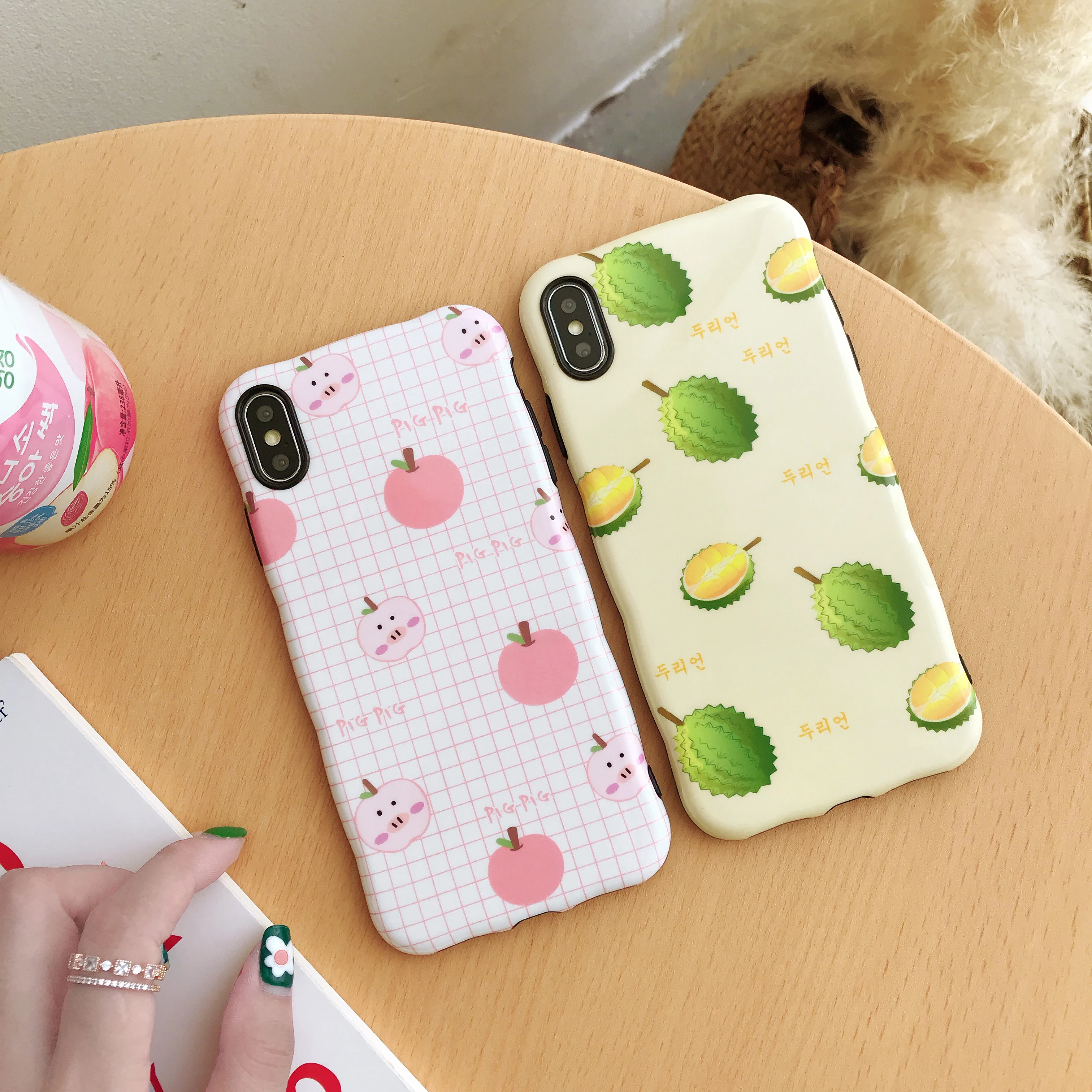

Wavy Shape Cute Yummy Fruit Apple Durian Phone Case For iPhone XR X XS Max For iPhone 6 6s 7 8 Plus Protector Cover Soft Shell