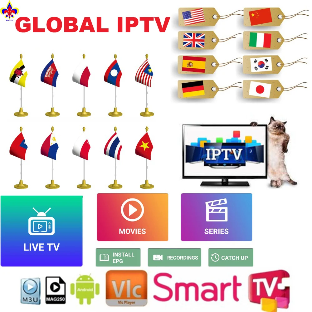 1 год Европейская подписка IPTV Франция Великобритания Германия Испания