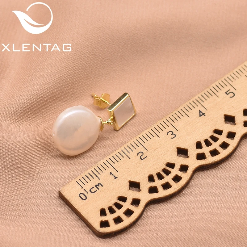 Серьги XlentAg из стерлингового серебра 925 пробы квадратные Висячие с мозаикой