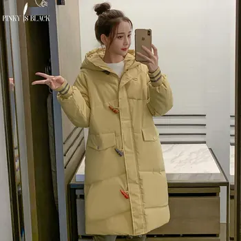 

PinkyIsBlack Hooded Ladies Coat Long Parkas Oversize Winter Jacket Women Mid-long Winter Thick Jacket Down Jacket Women Coat