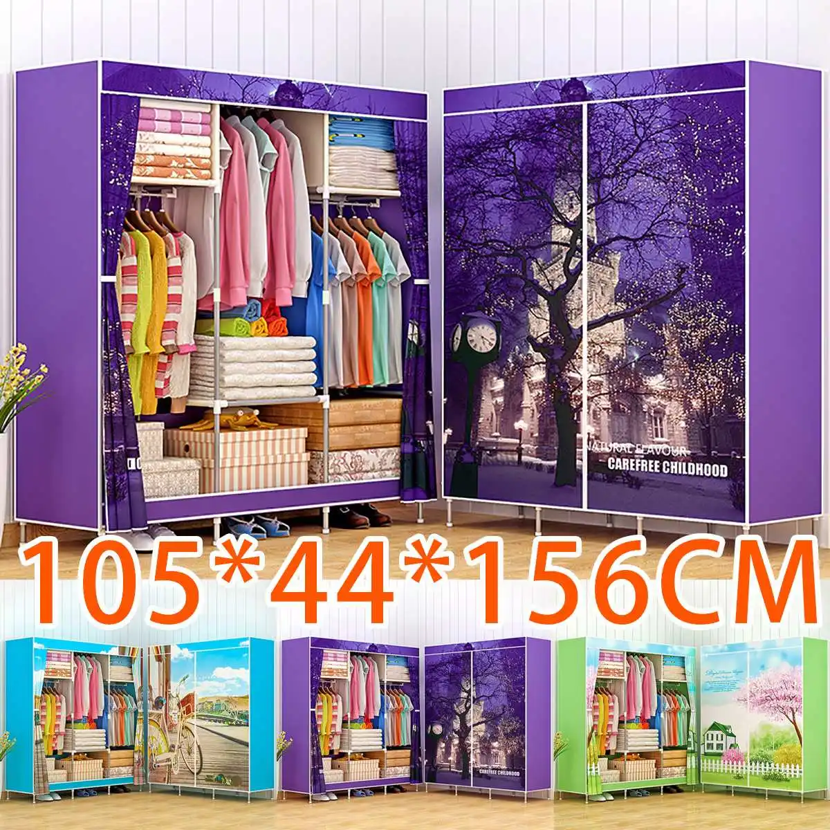 Multi-purpose Non-woven Cloth Wardrobe Fabric Closet Portable Folding Dustproof Waterproof Clothing Storage Cabinet Furniture Multi-purpose Non-woven Cloth Wardrobe Fabric Closet Portable Folding Dustproof Waterproof Clothing Storage Cabinet Furniture