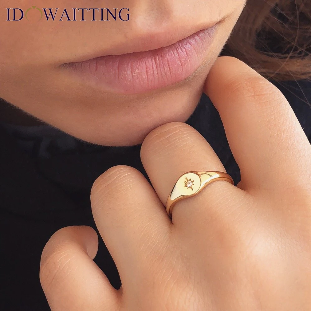 Star-Ring Girls Jewelry Minimal North-Star Gold-Color Elegant Delicate Fashion Simple