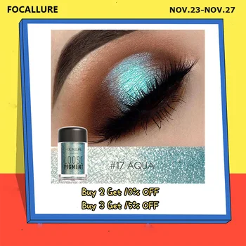 

Focallure New Glitter Metallic Powder Eyeshadow Single Color Pigments Shimmer Eye Shadow Powder