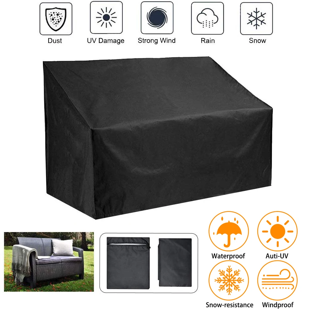Rain Waterproof Snow Chair Sofa Table Cover High Back Outdoor Patio Garden Furniture Storage Dust Proof PVC Black Covers D30
