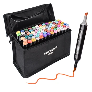 

Touchnew Marker Pen Set Soft Brush Markers Dual Tips 60/80 Color Animation for Art Lovers Manga Drawing Sketching Art Supplies