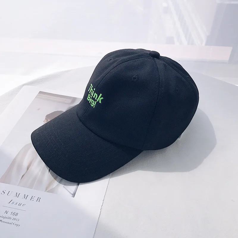 THINK black SP& CITY, повседневная, летняя, мягкая, с надписями, с вышивкой, модная, карнизная шляпа, унисекс, вельвет, бейсболка, Солнцезащитная шляпа, тренд - Цвет: THINK black