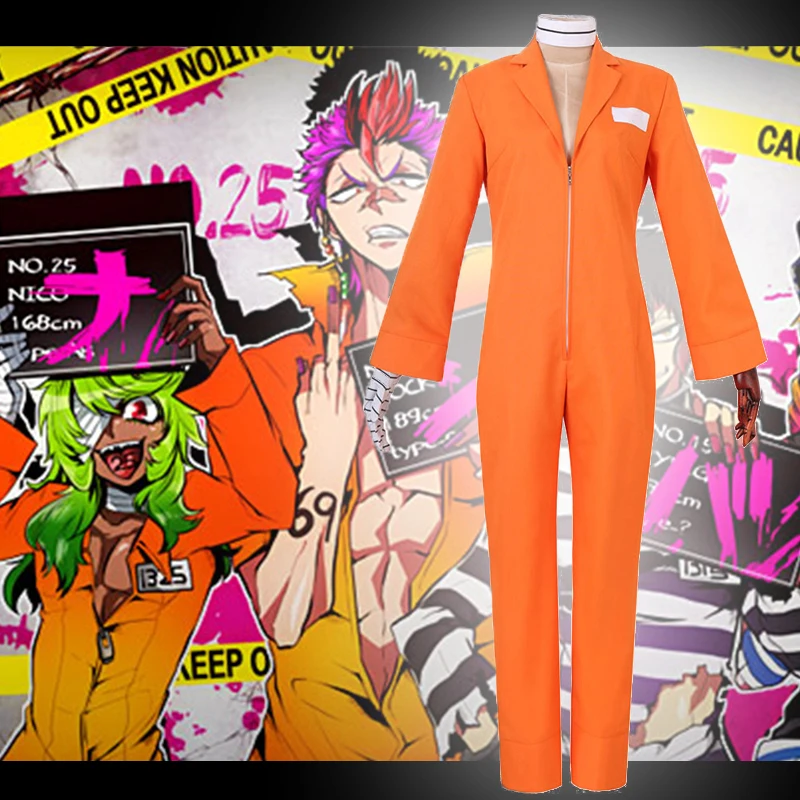 Аниме Comic detentionhouse Nanbaka Косплей костюмы Niko Rock желтый костюм косплей Униформа