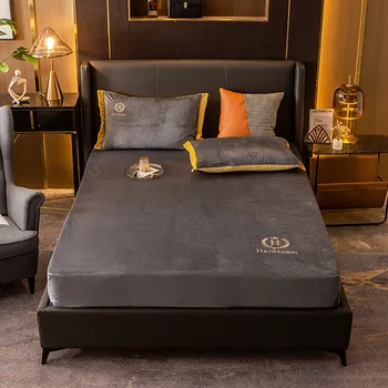 

Microfiber 100% Polyester Embroidery Patterns Elastic Fitted Sheet Quilt Cover Bed Cover 2 Pillow case Suitable For Queen Size