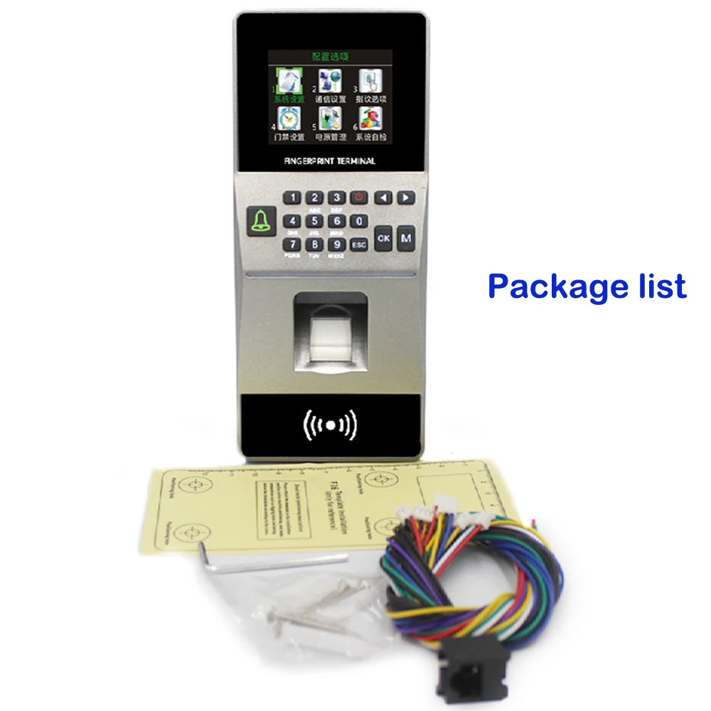 2.8 inch 125Khz RFID Biometric Fingerprint Time Attendance Access Control Keypad USB Time Clock Recorder Attendance Wiegan