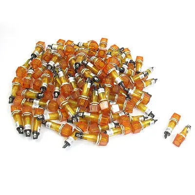 

100 x 9.5mm Hole 2 Pins DC 12V Orange Illuminated Pilot Signal Indicator Lamp