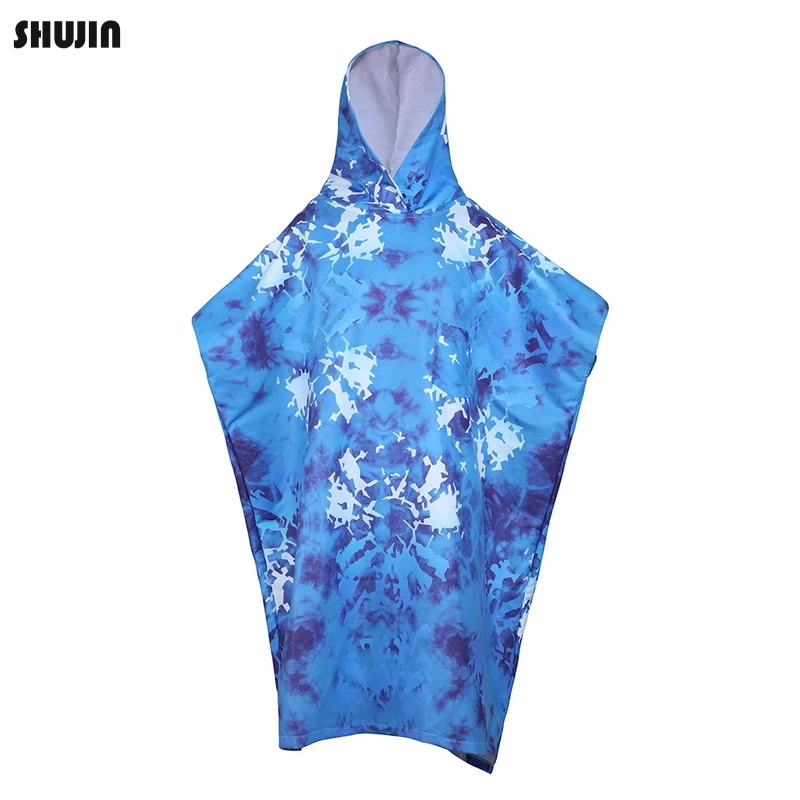 

SHUJIN 2019 New Men bathrobe Poncho Hooded multicolor Absorbent Quick drying swimming Short Sleeve Loose cloak changing bathrobe