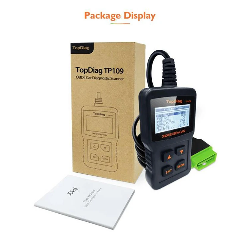 Topdiag Tp109 Obd2 Scanner Obdii Engine Code Reader Duidelijke Foutcode
