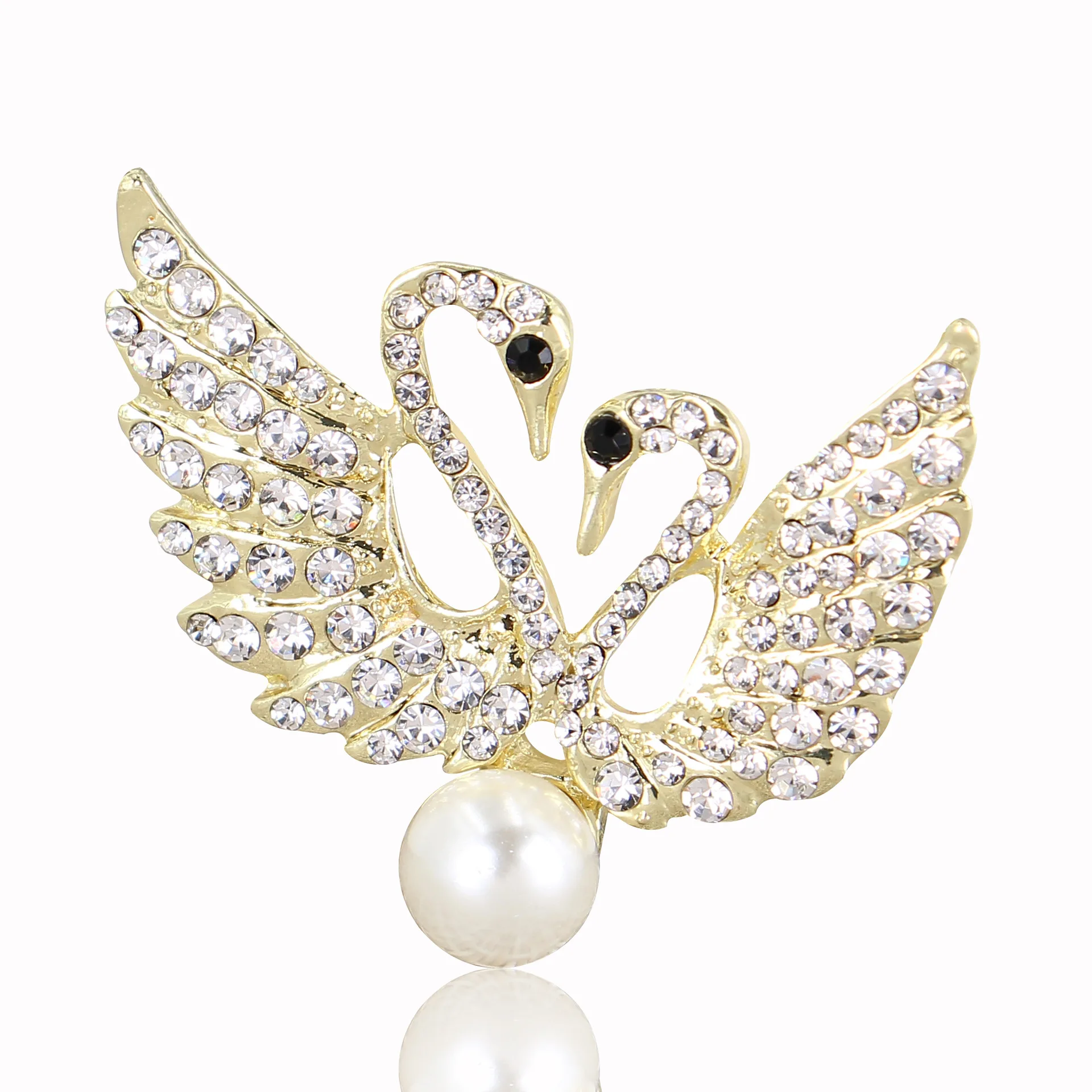 

New Style Fashion Natural Pearl Mandarin Duck Twin Swan Delicacy Elegant Women's Brooch Fufa