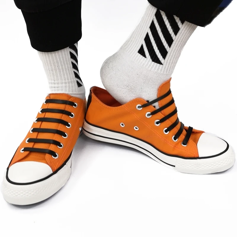 12pcs Lazy Elastic Silicone Shoelaces No Tie Running Sneakers Strings Shoe Laces Easy Shoes Accessories for man women unisex