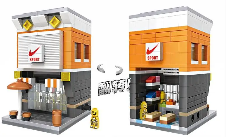 LOZ Mini Blocks City View Scene Coffee Shop Retail Store Architectures Models& Building Quiz Christmas Toy for Children