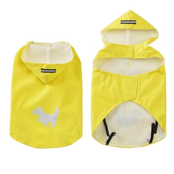 

Waterproof Sleeveless Dogs Coat Pet Reflective Raincoat Puppy Printed Hooded For Outdoor Puppy Rain Coat