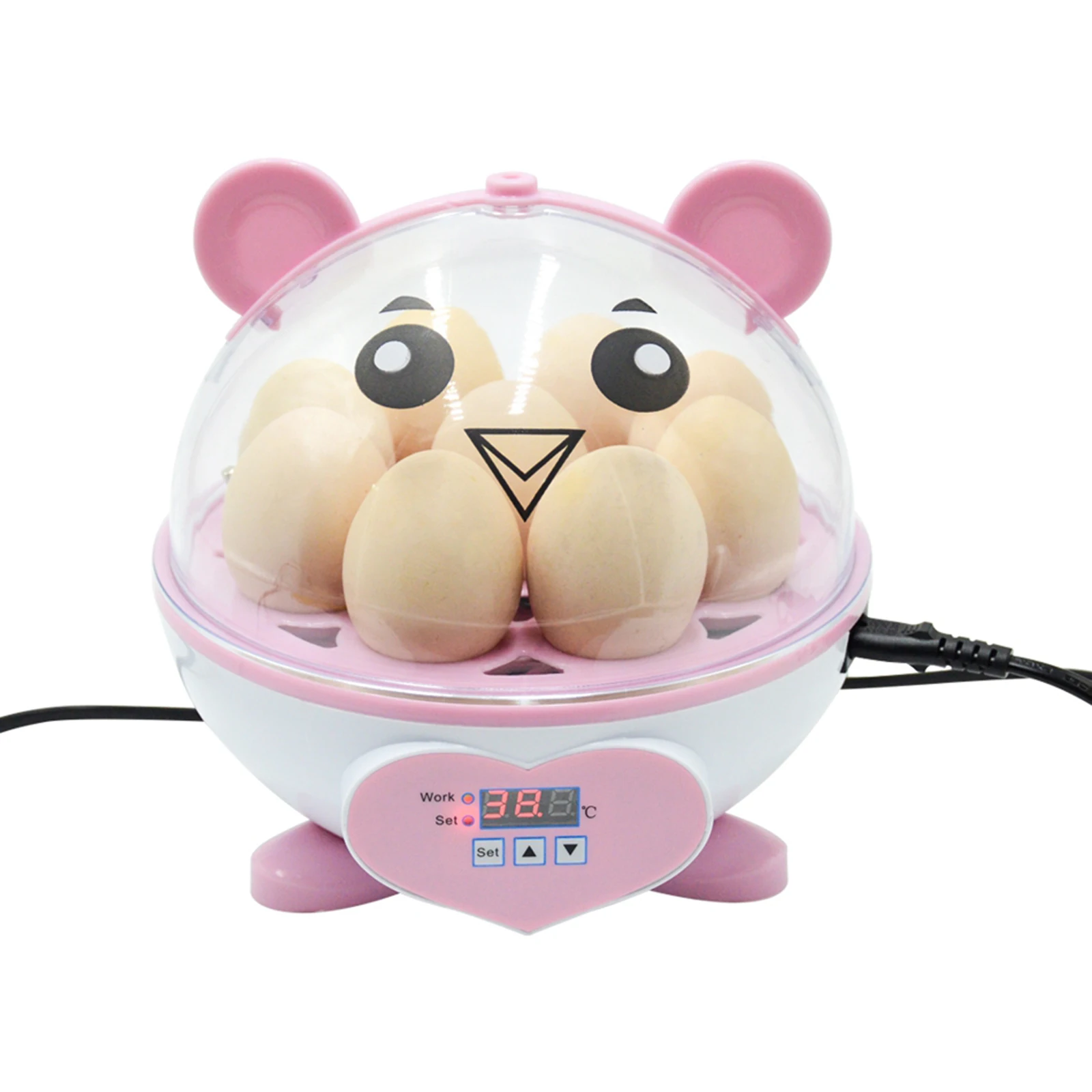 Egg Incubator, 9 Egg Turning Digital Incubator Poultry Hatcher Chicken Shape with Clear Lid, Temperature Control Digital Breeder Egg Incubator, 9 Egg Turning Digital Incubator Poultry Hatcher Chicken Shape with Clear Lid, Temperature Control Digital Breeder