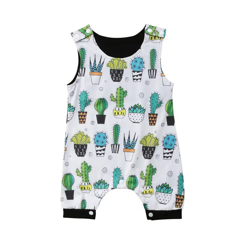 

Brand New Newborn Infant Toddler Baby Boy Girl Floral Sleeveless Romper Jumpsuit Clothes Cactus Outfit Summer Sunsuit