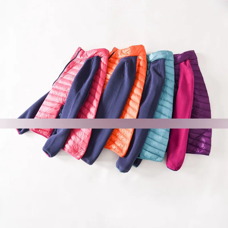 77b29 женское платье Новинка зимы Стиль Slim Fit из Полар-флиса совместных пуховик со стоячим воротником на открытом воздухе Водонепроницаемый внутренняя куртка Wearin