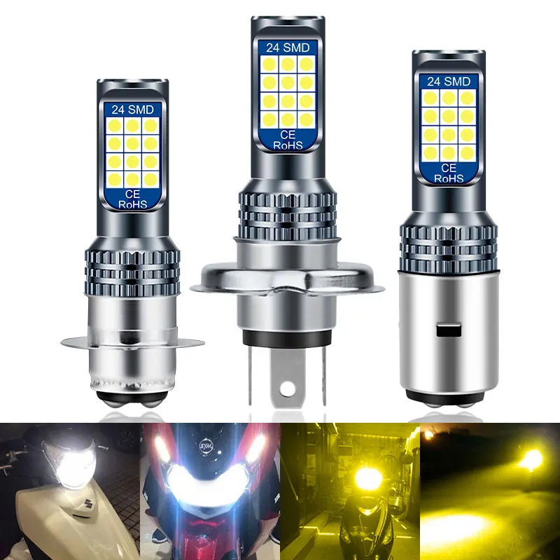 1 шт. P15D H4 H6M BA20D Светодиодная лампа для мотоцикла P15d 303030 светодиодсветильник ПА