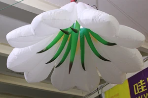 White Подвесной светодиодный надувной цветок, многоцветные цветущие цветы, меняющие цвет лампы для концертной сцены и вечерние украшения - Цвет: White