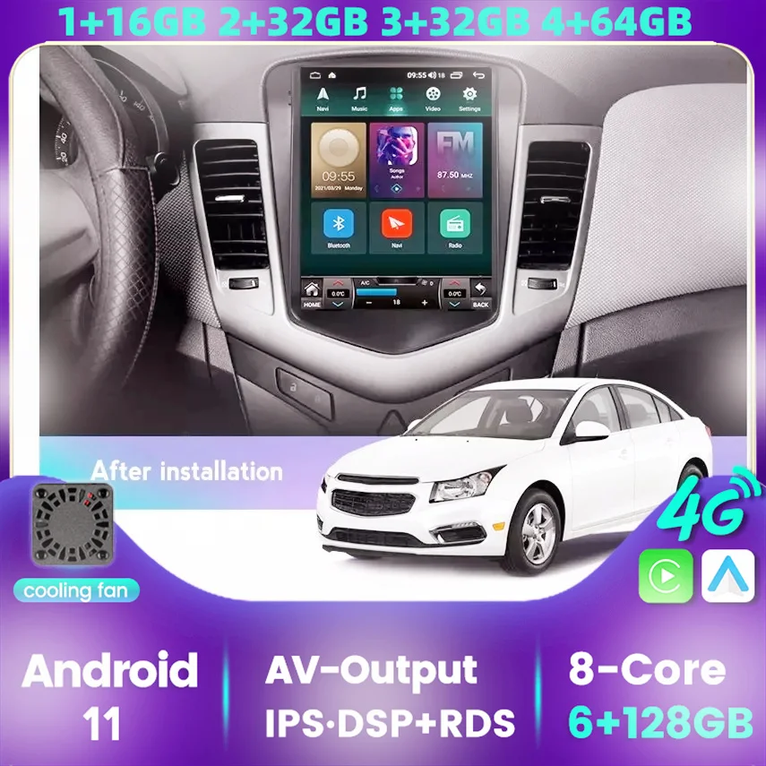 Автомагнитола для Chevrolet Cruze 2008 2009 2010 2011 2012 2013 2014 Android DSP IPS мультимедийный плеер