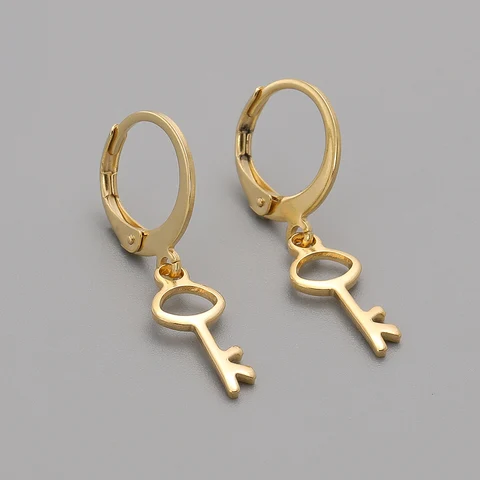Steel Sinple Lock Women Dangle Earrings Gold Color 2021 Hot Fashion Dainty Drop Earrings For Women Jewelry Gift