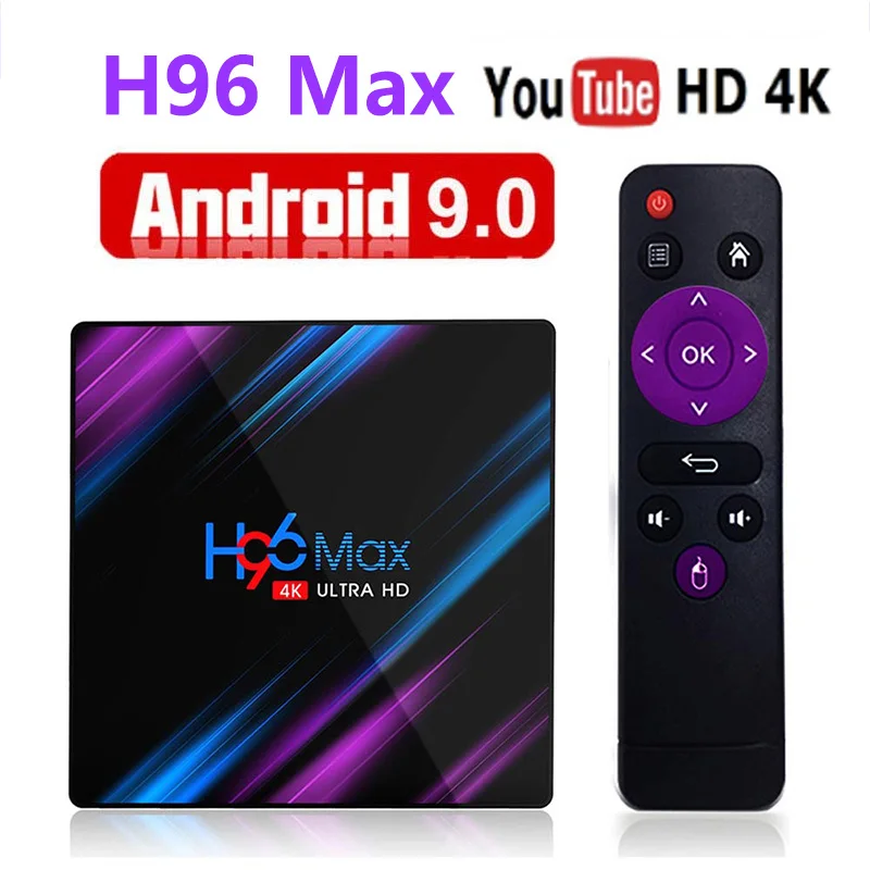 H96 MAX Smart tv Box Android 9,0 4 ГБ 32 ГБ 64 Гб медиаплеер 4K Google голосовой помощник Netflix Youtube H96 MAX 2GB16GB RK3318