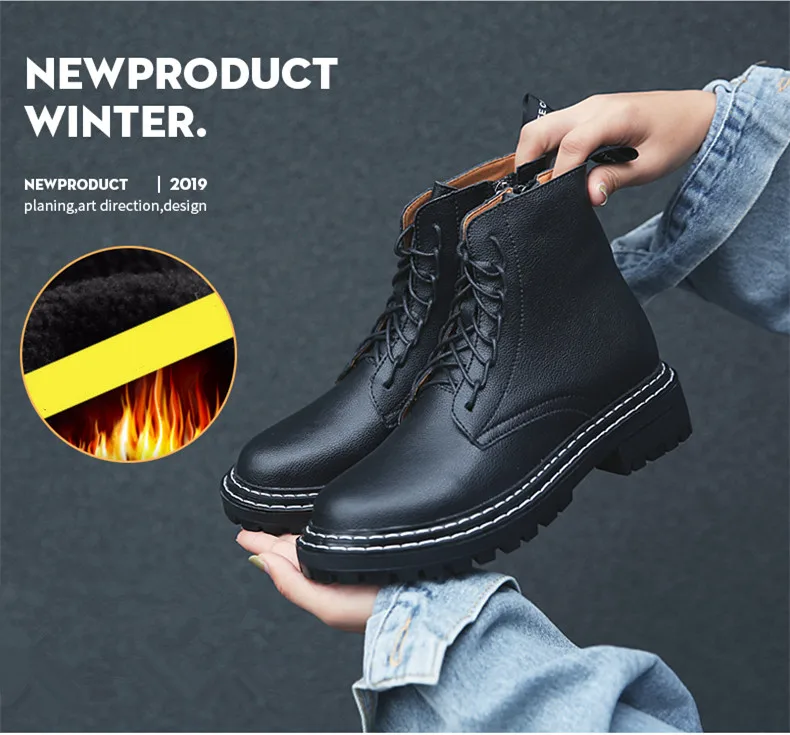 New Woman Shoes Leather Women's New Martin Boots In Autumn and Winter Winter Boots Women Women Boots Outdoor Boots