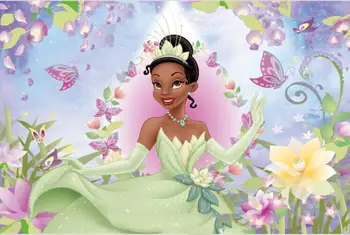 

7x5FT Floral Flowers Castle Tiana Princess Fairy Garden Butterfly Custom Photo Studio Backdrop Background Vinyl 220cm X 150cm