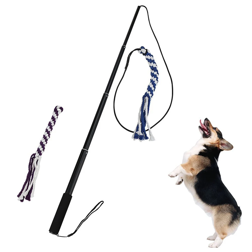 

Extendable Dog Puppy Teaser Pole Stick Rod Bar Outdoor Retractable Pet Dog Cat Pole Training Exercise Rope Toy Pet Supplies