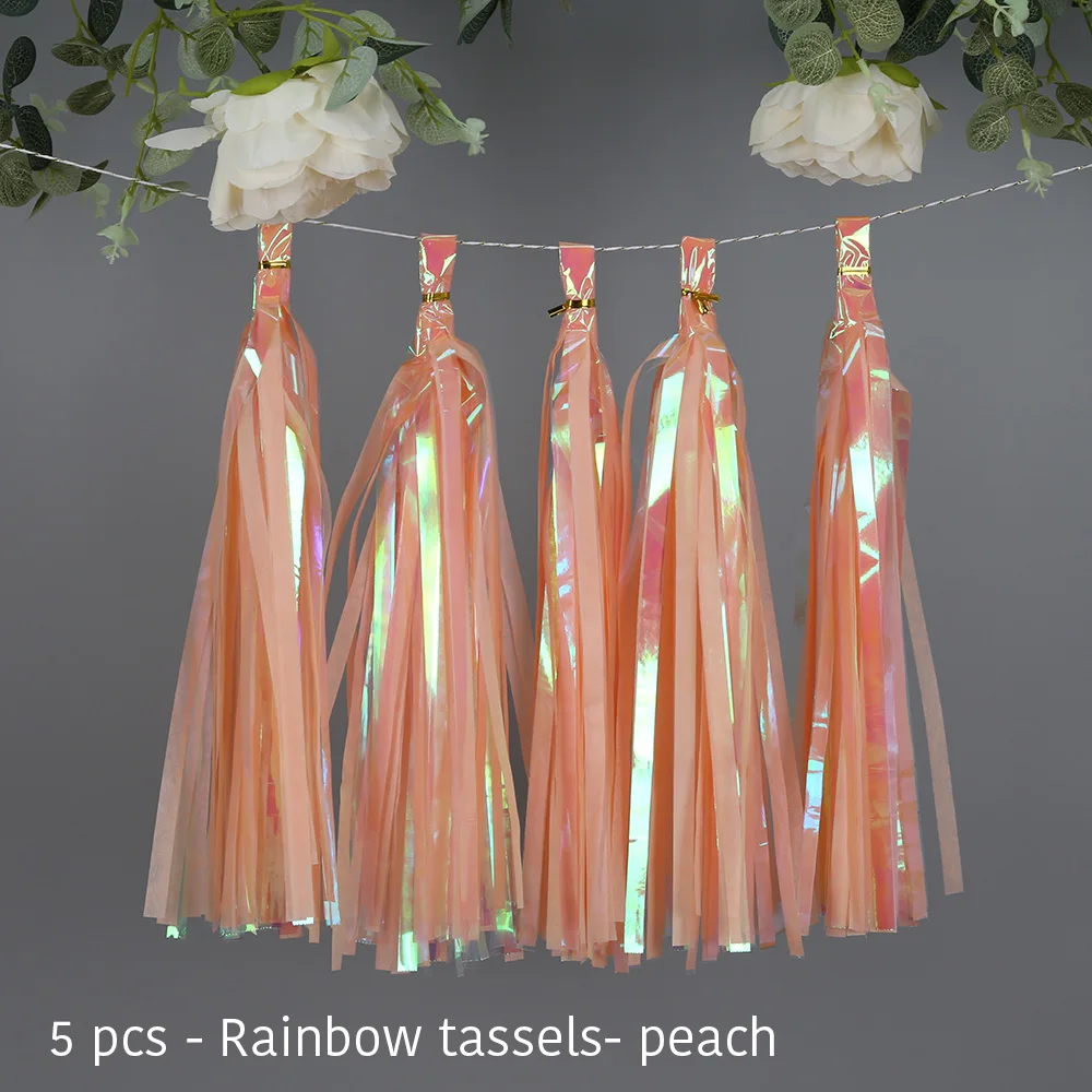 rainbow tassels-peach