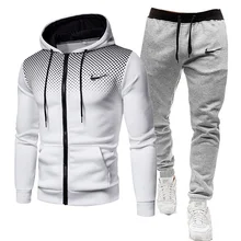 Autumn Winter Men's Sets Mesh Dots Zipper Jacket Hoodies Pants Suits Oversized Coat Tracksuit Men Jogging Male Brand Sweatshirts