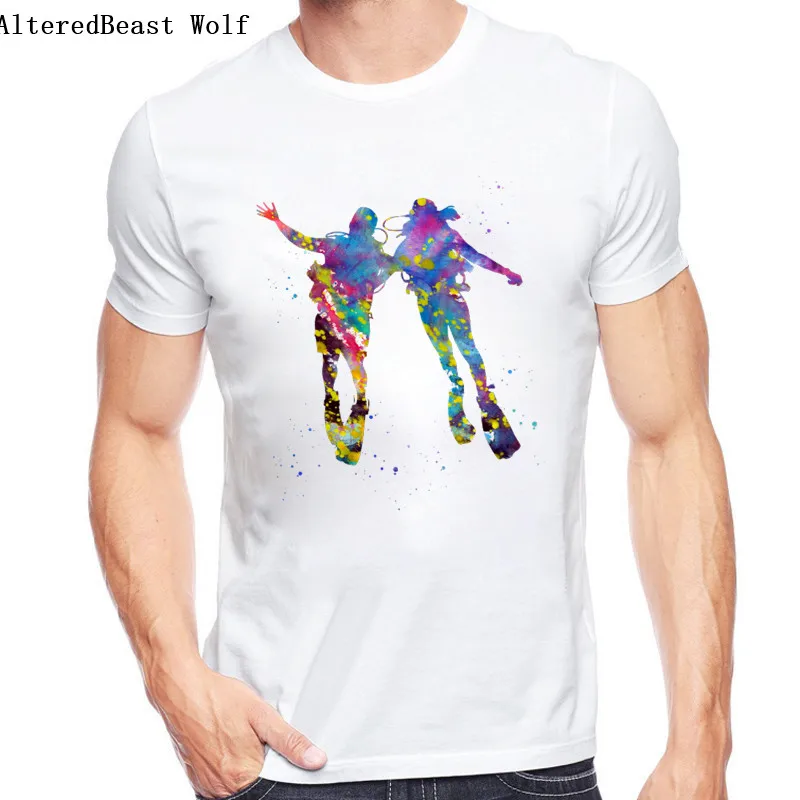 

2019 Couple T-shirt Scuba Diver T-shirt Dive Funny Birthday Gift Present Men Adult T Shirt Short Sleeve casual loose vogue tees