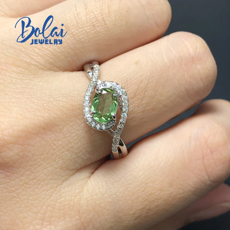 Bolaijewelry, Zultanite кольцо созданное изменение цвета драгоценный камень 925 Серебряное кольцо пасьянс простой стиль ювелирные украшения для девочек