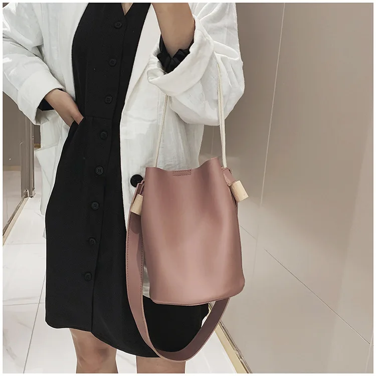 Summer Bucket Bag Two-piece Mother Bag Handbag Fashion Single Shoulder Oblique Satchel Bag