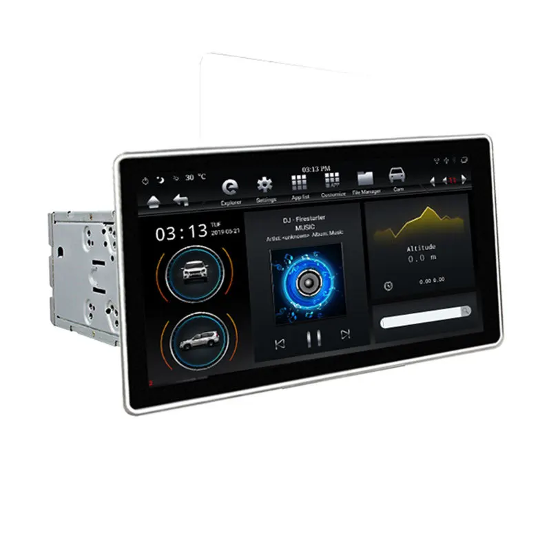 Sale IPS 12.8"  Rotation PX6 Tesla Style android 8.1 double 2 din Rotatable car universal gps multimedia radio No DVD player wifi usb 3