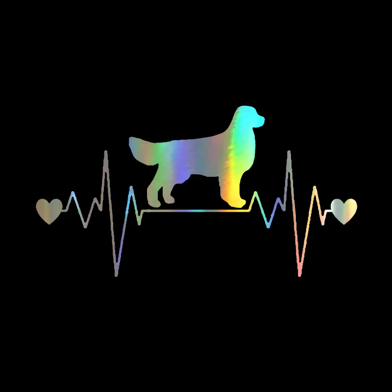

Golden Retriever Heartbeat Pattern Car Stickers Styling Motorcycles Bumper Window Cover Scratches Decal Accessories PVC10cm X6cm
