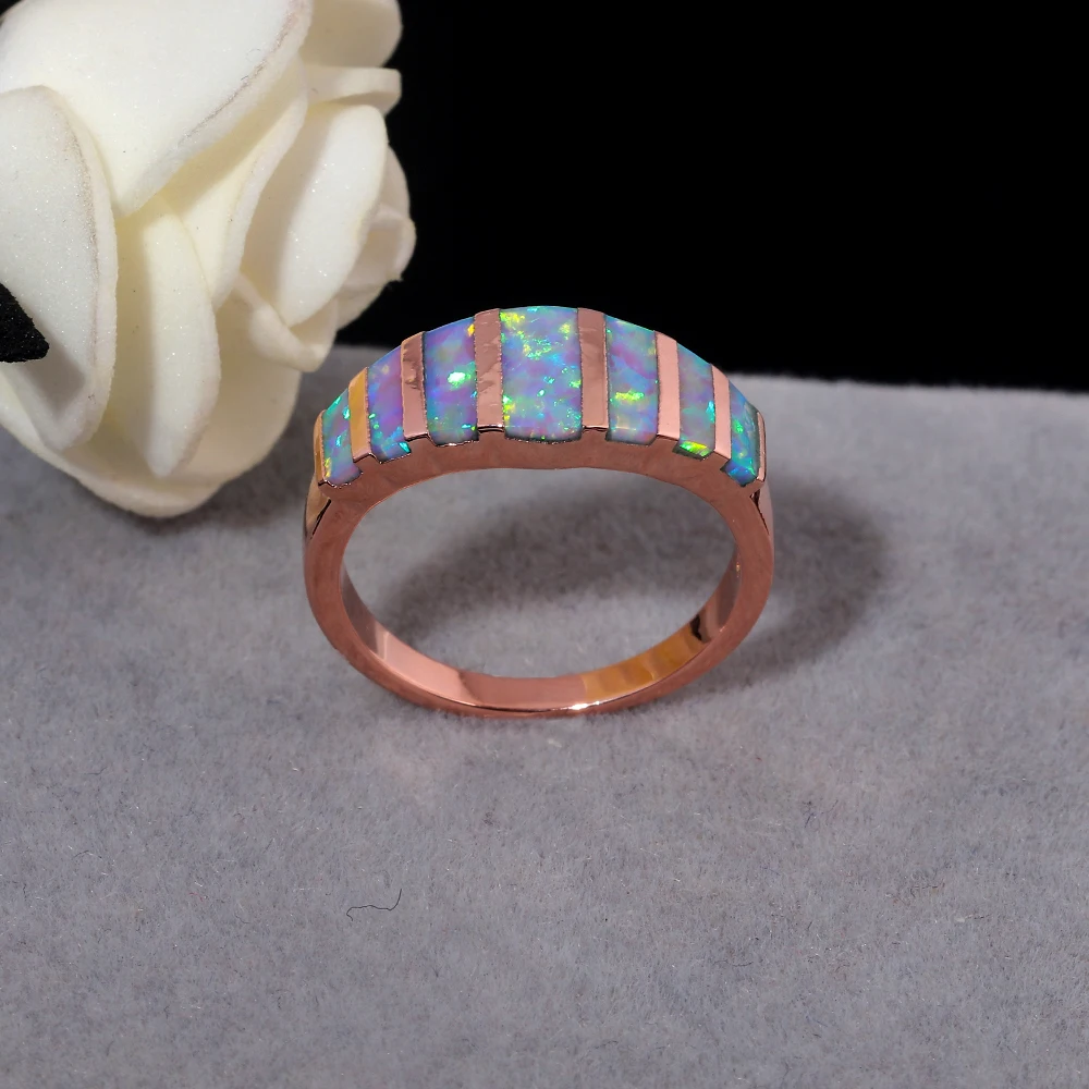 CiNily Rainbow Big Fire Opal Stone Rings Silver Plated Blue White Pink Colorful Engagement Finger Ring for Women Girl Summer Jewelry wedding rings fashion rings engagement rings stone rings opal rings