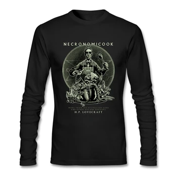 

Printed Men's T Shirt Cooking Cthulhu Tees Youth Guy Korean Men Fashion T Shirt Homme Long Sleeved Low Price Brand Appare