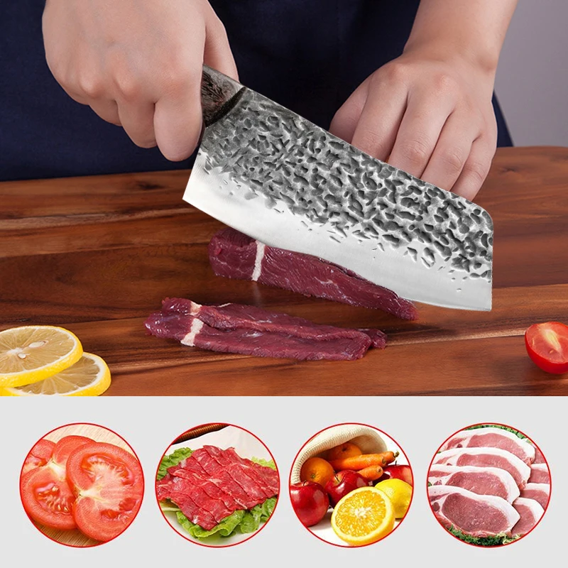 7-дюймовый кованый нож для кухни ручной работы китайский шеф-повар нарезки мяса