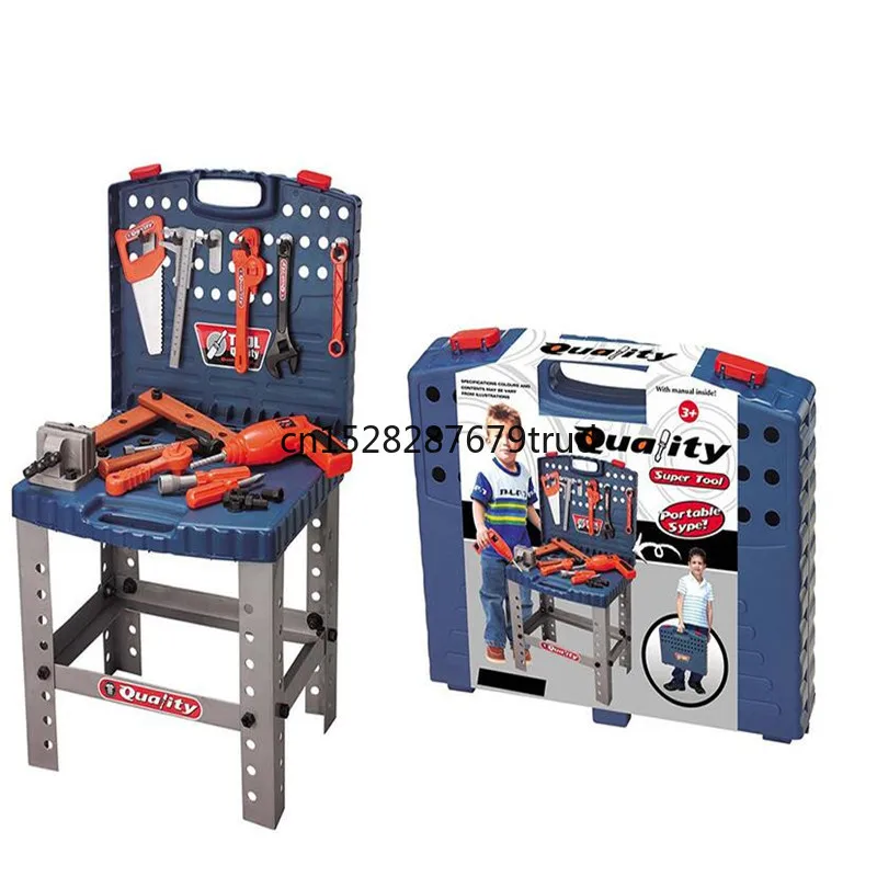 

Workbench W Realistic Tools and Electric Drill for Construction Workshop Tool Bench, STEM Educational Play, Pretend Play Toolbox