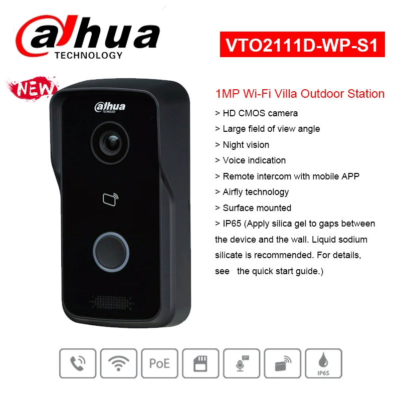 Оригинальный Dahua VTO2111D WP S1 вилла наружная станция 1MP WiFi POE встроенный динамик